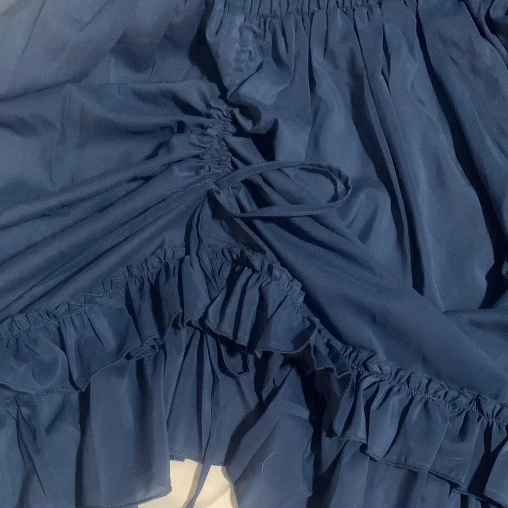 Blue Ruffled Dress - Picture 2 of 7